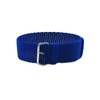 HNS 20mm Blue Perlon Braided Woven Watch Strap with Silver