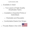 PahaQue Personal Protective Face Mask, Reusable and Washable Breathable Double