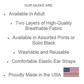 PahaQue Personal Protective Face Mask, Reusable and Washable Breathable Double Layer Cotton Blend Cloth, Black