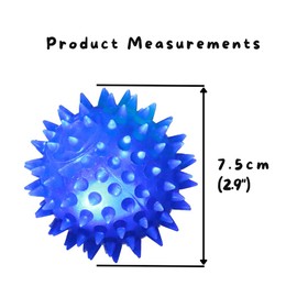 eMKay® Pack of 12 Neon Flashing Spiky Balls – LED Bouncy Disco Stress-Relief Fidget Toys (7.5 cm) – Squishy Spiky Balls for Massage, ADHD, Autism & Pet Play