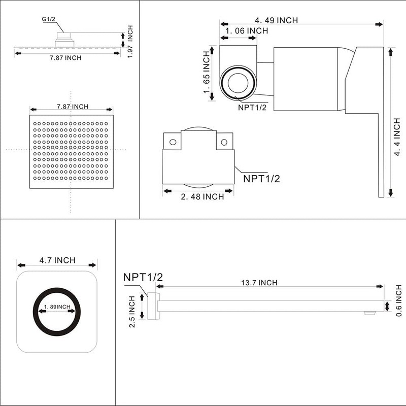 Heable Brushed Gold Shower Faucet Set, Single Function Shower Trim