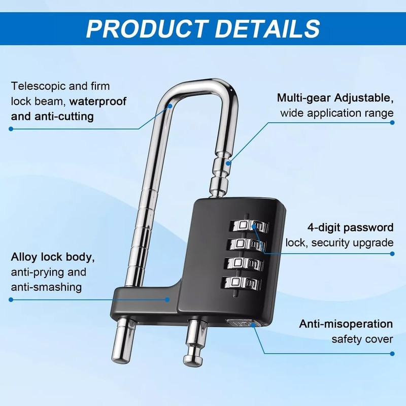 Rawrr Combination Lock 4 Digit Black Combination Lock for School