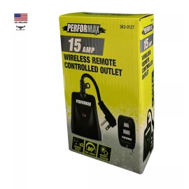 Performax Wireless Remote Control 2 Outlet Receiver 80' Range Weatherproof Outdoor Indoor