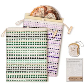 JACYAO'S Reusable Beeswax Bread Bags for Homemade Sourdough, 2 Pack