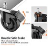 Casters Set of 4,3 inch Threaded Stem Caster Wheels,1/2"-13 x