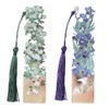 Set of 2 Exquisite Floral - Designed Metal Bookmarks with