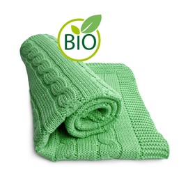 SonnenStrick 100% Organic Cotton Baby Blanket (Plait) Made in Germany Green