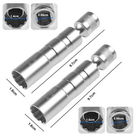 Forhome Spark Plug Wrench 14 mm and 16 mm, Spark Plug Wrench Set, Thin Wall, 3/8 Inch, 360° Rotation, Tools for Removing Spark Plugs, Magnet Universal Flexible Spark Plug Wrench