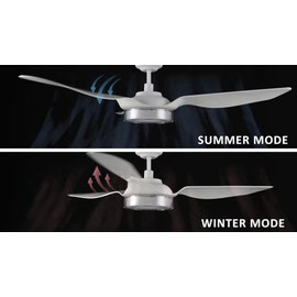 Carro 56" Ceiling Fan with Light and Remote, 10 Speeds Reversible Silent DC Motor Smart Ceiling Fan, 3 Light Colors Dimmable Indoor Outdoor, Compatible with Alexa, Siri & Google Home, White