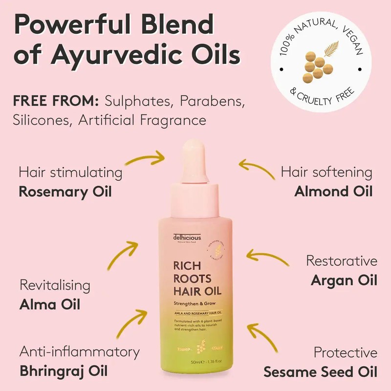 Delhicious Rich Roots Hair & Scalp Oil Amla & Rosemary