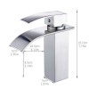 Modern Bathroom Single Handle Basin Mixer Brushed Aluminum Sink Waterfall