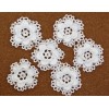 Handmade Crochet Flower Layered Lacy Doily Applique Shabby Embellishment White