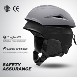 Odoland Ski Helmet and Ski Goggles Set Snowboard Helmet with Snowboard Goggles for Men and Women and Youth Ski Goggles UV 400 Protection Wind Resistance Snowboard Goggles for Skiing and Mountaineering