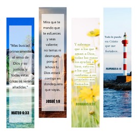 Spanish Christian Verses Bookmarks 2×8 inch Christian Bookmark Books of The Bible Bookmark Christian Gifts(Pack-40)