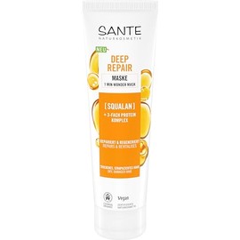 Sante Naturkosmetik SANTE Naturkosmetik Deep Repair Mask with Squalane + Triple Protein Complex, vegan hair mask for intensive moisture and smooth hair, repairs and regenerates damaged hair, 150 ml