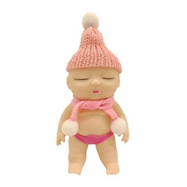 Ugly Babies Chibi Hat & Scarf, 5.5 inches (14 cm), Pink, Baby Squeeze, Cute, Ugly Babies, Toy, Stress Relief, Divergence, Doll, Toy, Children's Goods, Mind Release, Squeeze Toy, Present for Children