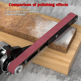 Belt Sander Adapter for Angle Grinder, US 5/8-11 Thread Pipe Tube Sanding Attachment for Metalworking, Rust Removal (with 20PCS Sanding Belts #40, #100)
