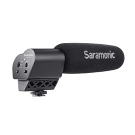 Saramonic VMIC Pro Super Directional Condenser Video Microphone with Rubberized Shockmount, High-Pass Filter, Level Control, & High-Frquency Switches, Monitoring & More - for DSLR Cameras & Camcorders
