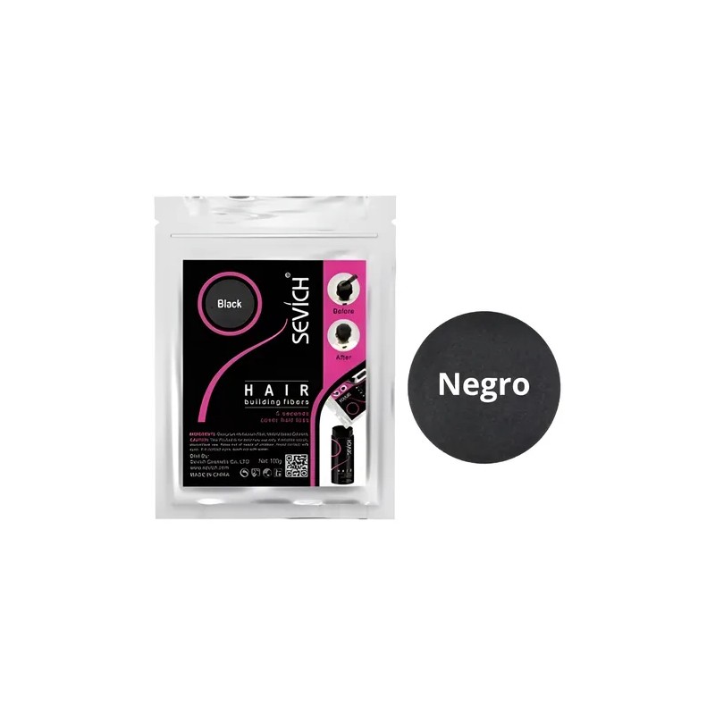 Sevich Fibra Capilar 100g Cubre Calvicie Varios Tonos