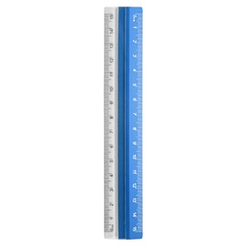 HARFINGTON Straight Ruler 15cm Metric Plastic Aluminum Alloy Protractor Ruler Geometric Measure Tool for Architect Artist Office, Blue