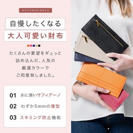 Mura Women's Clutch, Genuine Leather, Slim, RFID Skimming Prevention, Travel