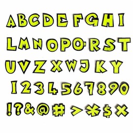 Lettere Numeri e caratteri in Pelle mini h.35mm per tuta da cucire o incollare a tute moto Giallo Fluo