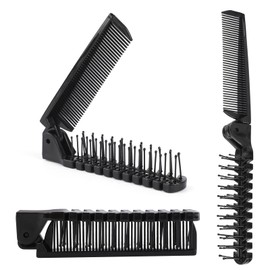 3pcs Folding Comb Travel Foldable Brush Comb Portable Hair Brush, Pocket Hair Brush for Men, Double Headed Hair Brush Hairdressing Tools Plastic Folding Comb Anti-Static Hair Comb Mini Pocket Comb