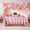 Simihiran Pink Gingham Ruffle Tablecloth 60 x 120 Inch Rectangular
