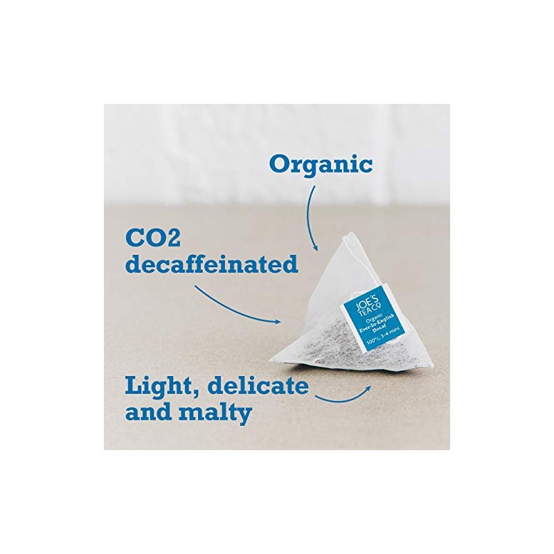 Joe's Tea Ever-So-English Decaf Organic Pyramid Tea Bags, 15-Count