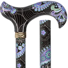 Royal RC Canes Purple Majesty Adjustable Derby Walking Cane – Lightweight Aluminum Walking Stick with HD Pattern, Engraved Collar – Stylish and Supportive Cane for Men and Women
