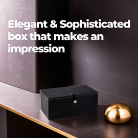 Premium Tea Box Organizer - Elegant Tea Bag Storage Container with 60 Tea Bag Holder Capacity - Vegan Leather Exterior and Velvet Fabric Interior - Black