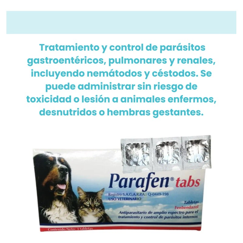 Tableta Desparacitante Para Perros Y Gatos 3 Sobres
