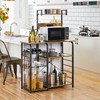 Yaheetech Kitchen Bakers Rack with Power Outlet, Coffee Bar Microwave