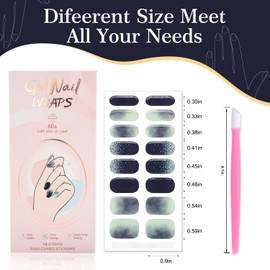 JERCLITY 2 Sheets 32pcs Semi Cured Gel Nail Strips, Gel Nail Wraps Needed LED Lamp to Cured, Ease to Use and Removal, Come with 2 Prep Pads,1 Nail File,1 Wooden Cuticle Stick(Night+Starry Sky)