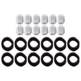 PET STANDARD Replacement Water Filter & 12 Pack Replacement Pre-Filter Sponges Compatible with Rellaty and Neareal 108oz/3.2L Automatic Pet Fountain, Pack of 12