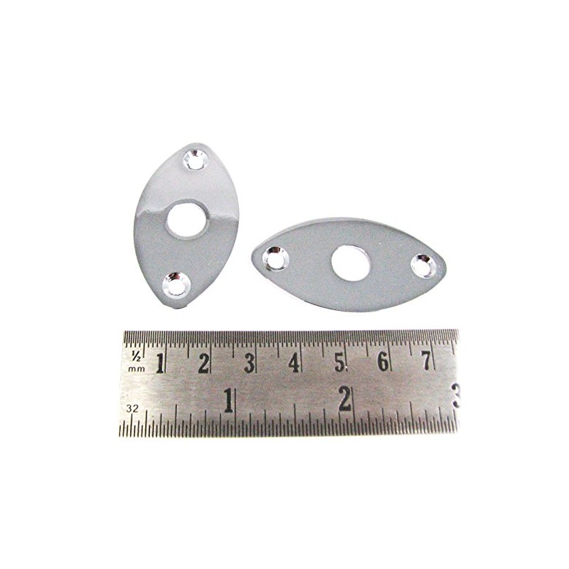 3-pack Chrome Ovoid Flat-Profile Jack Plates