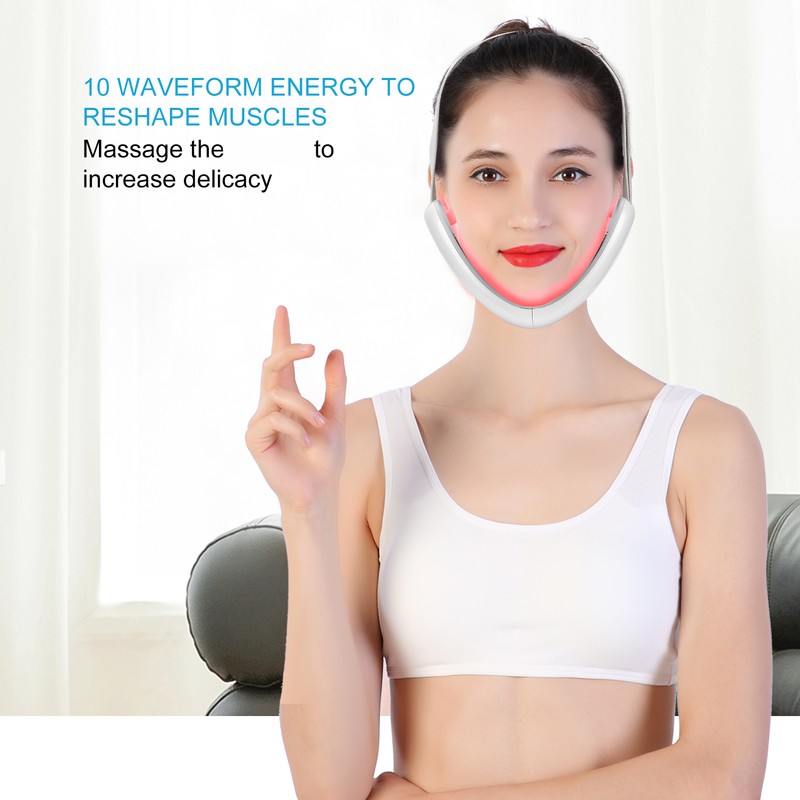Electric Micro Current Vibration Beauty Machine Light Therapy Face Lifting