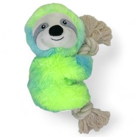 MIJOMA Cuddly Koala Dog Toy Made of Plush, Squeaky Function, for Fetch Games, Robust, 24 x 11 x 9 cm (Green/Blue)
