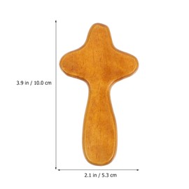 PRETYZOOM 6pcs Wooden Cross Palm Crosses Olive Wood Hand Held Cross Wood Holding Cross Jesus Hand Cross Catholicism Cross Crafts Wood Crosses Wood Jesus Cross Wall Cross Hanging The Cross