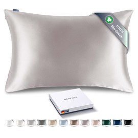 RENESSY 100% Organic Silk Pillowcase 40 x 80 cm - 22 Momme Mulberry Silk, Grade 6A, Oeko-Tex Certified in Germany - Luxury for Hair and Skin, 1 Piece (Pale Lavender)