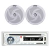 Pyle Bluetooth CD Player Radio Receiver, 2x 5.25" 180W White
