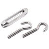 BUXIMN 5Pcs M4 Turnbuckle Hook and Hook, 304 Stainless Steel