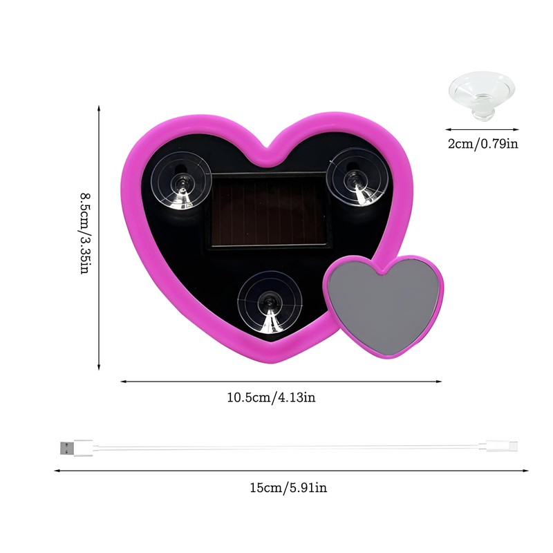 Solar Powered Car LED Ambient Light - Double Heart Shaped