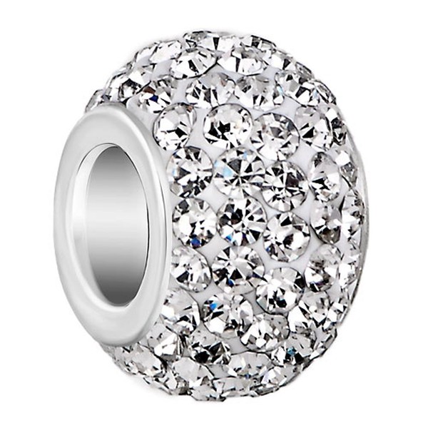 CharmSStory Apr Simulated Birthstone White Charm Beads For Bracelets