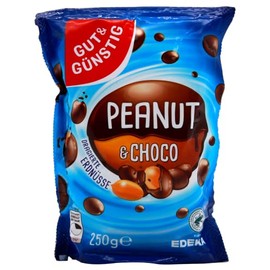 Gut & Günstig Peanut and Choco Coated Peanuts Pack of 12 (12 x 250 g)