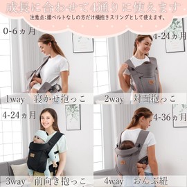 Vrbabies Baby Sling, Newborn, Face-to-face Hugging, Face-to-face Hugging, Baby Carrier, Baby Carrier, Baby Carrier, Baby Straps, Piggy Straps, For Both Moms and Dads, With Lumbar Support, Lightweight,