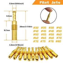 YGQ Slow Pilot Jet Kit for Keihin Nibbi PE PWK FCR-MX PJ Carburetors N424-21 20Pcs