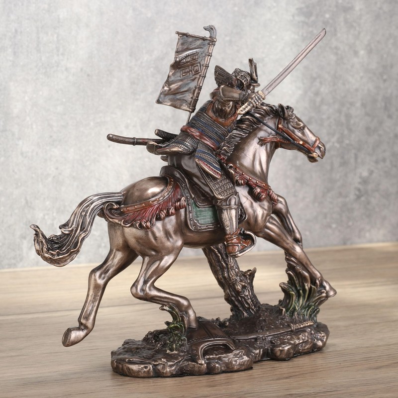 Veronese Design 6 3/4 Inch Japanese Samurai Mounted Cavalry Charge