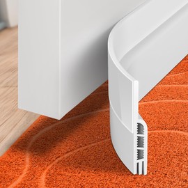 Holikme Door Draft Stopper Under Door Draft Blocker Insulator Doors Sweep Weather Stripping Noise Stopper Strong Adhesive, White