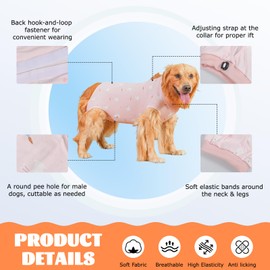 DoggieKit Dog Surgery Recovery Suit,Dogs Recovery Suits for Female and Male,Dog Surgical Suit,Surgical Vest for for Small Medium Large Dogs (Pink-rabbit, XL)